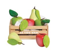 Le Toy Van Honeybake Orchard Fruits Wooden Market Crate, Play Food | wooden fruit crate, apples and pears set, supermarket role play, pretend food toy, suitable for age 3 years