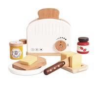 Le Toy Van - Honeybake Wooden Toaster Breakfast Set Pretend Kitchen Play Toy Set | Kids Role Play Toy Kitchen Accessories