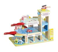 Le Toy Van - Iconic Wooden 3 Storey Le Grand Garage Toy Car Play Set - Set 7 Pieces | Play Vehicle Role Play Toys - Suitable For 3 Year Old +
