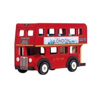 Le Toy Van London Double Decker Wooden Bus Toy with Budkin Driver Roleplay
