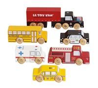 Le Toy Van - Cars & Construction Iconic Wooden New York Themed Toy Car Play Set - Set 7 Pieces | Play Vehicle Role Play Toys - Suitable For 2 Year Old +
