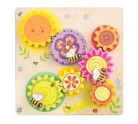 Le Toy Van - Petilou Wooden Educational Montessori Gears & Cogs 'Busy Bee Learning' Toy | Sensory Activity Toy for Toddlers Age 1 Year Old +