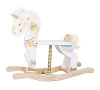 Le Toy Van - Petilou Wooden Multi-Sensory Colourful Wooden Pastel Rocking Unicorn Carousel Toy For Toddlers | Unisex Rocking Horse - Suitable For 1 Year Old +