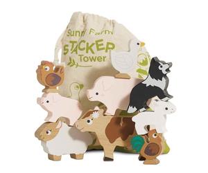 Le Toy Van PL141 Farm Animals Wooden Stacking Toy, Various, Universal