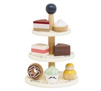 Le Toy Van - Three Tier Patisserie Cake Stand | 8 Piece Child’s Wooden Role Play Food Toy - Suitable for Ages 2+ years