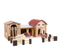 Le Toy Van TV410 Educational Farms & Animals Collection The Wooden Farmyard Toy Playset | Suitable for Boys Or Girls Aged 3