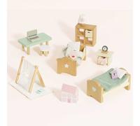 Le Toy Van Wooden Dolls House Child's Bedroom Furniture ME061C - 24 Pc Set