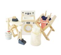 Le Toy Van Wooden Dolls House Laundry Room ME038C - 16 Piece Set