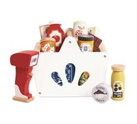 Le Toy Van - Wooden Groceries Toy Play Set & Wooden Scanner For Shopping Role Play | Supermarket Pretend Play Shop With Toy Food,Olive Oil, Spaghetti, Chocolate, Cereal,Small/Large