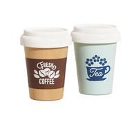 Le Toy Van Wooden Tea & Coffee Cups, Pretend Cafe Roleplay Set, Age 3+