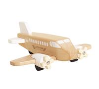 Le Toy Van - Wooden Toy Plane | Timeless Childs Play Toy with Spinning Propellers - Suitable for Ages 3+ years, Natural Wood, White