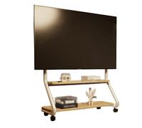 le TV Stand on Wheels for 32-65" TVs Cold-Rolled Steel with Pegboard Sto & Accessories Double-Layer Rolling Cart for Bedroom Living Room Office (White)