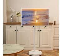 le TV Stand with Wheels 360° Rotating Adjustabl for Horizontal & Veal Display Quiet Pulleys for Easy Movement Perfect TV Cart for Home & Office