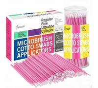 LE UNIMEDY 400PCS/Box Cotton Swabs, Disposable Micro Applicators Brush, Cosmetic Brush, Micro Swabs, Microswabs 2.0mm Pink