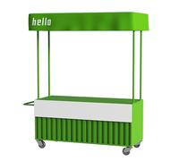 le Vendor Cart with Wheels Outdoor Market Stall with Canopy Spacious Food Display Stand for Street Events e Sales RetailGreen 180cm/70.8in