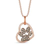 Le Vian 14ct Rose Gold 0.30ct Diamond Heart Shaped Paw Print Pendant