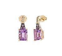 Le Vian 14ct Rose Gold Amethyst & Diamond Drop Stud Earrings
