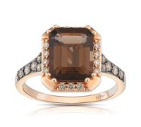 Le Vian 14ct Rose Gold Chocolate Quartz 0.29ct Diamond Ring