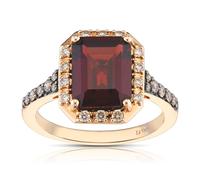 Le Vian 14ct Rose Gold Garnet 0.37ct Diamond Ring