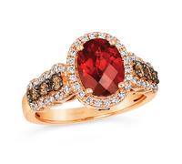 Le Vian 14ct Rose Gold Garnet 0.69ct Diamond Ring
