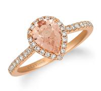 Le Vian 14ct Rose Gold Morganite & 0.29ct Diamond Ring