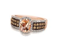 Le Vian 14ct Rose Gold Morganite & 0.45ct Diamond Ring
