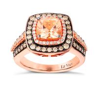 Le Vian 14ct Rose Gold Morganite & 0.69ct Diamond Ring