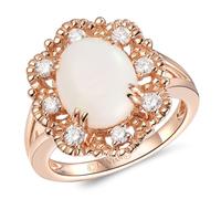 Le Vian 14ct Rose Gold Opal 0.29ct Diamond Ring