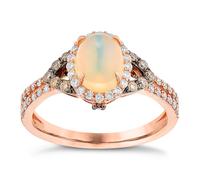 Size I Le Vian 14ct Strawberry Gold 0.43ct Diamond & Opal Ring