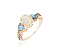 Le Vian 14ct Rose Gold Opal & Topaz 0.23ct Diamond Ring