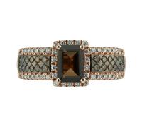 Size L Le Vian 14ct Strawberry Gold 0.50ct Diamond & Quartz Ring