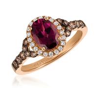 Le Vian 14ct Rose Gold Rhodolite & 0.37ct Diamond Ring