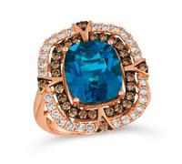 Le Vian 14ct Rose Gold Topaz 0.95ct Diamond Ring