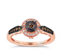 Size J Le Vian 14ct Strawberry Gold Quartz & 0.18ct Diamond Ring