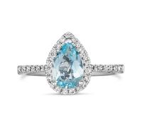 Le Vian 14ct Vanilla Gold 0.29ct Diamond & Aquamarine Ring
