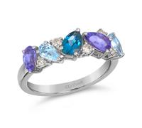 Le Vian 14ct White Gold 0.12ct Diamond & Multistone Pear Cut Ring
