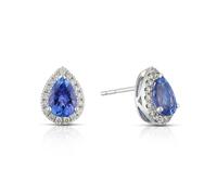 Le Vian 14ct White Gold 0.23ct Nude Diamonds & Blue Tanzanite Pear Shape Stud Earrings