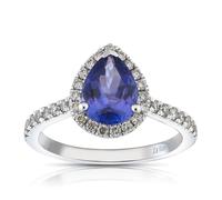 Le Vian 14ct White Gold 0.29ct Nude Diamond & Blue Tanzanite Pear Shape Ring