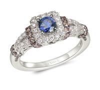 Le Vian 14ct White Gold 0.60ct Diamond & Sapphire Halo Ring