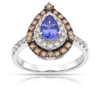 Le Vian 14ct White Gold 0.80ct Diamond & Tanzanite Pear Shape Ring