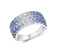 Le Vian 14ct White Gold Blue Sapphire Denim Ombré Three Row Ring