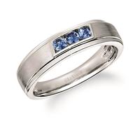 Le Vian 14ct White Gold Blue Sapphire Signet Ring