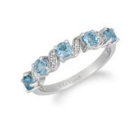 Le Vian 14ct White Gold Diamond & Sea Blue Aquamarine Ring