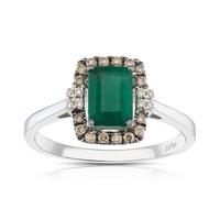 Le Vian 14ct White Gold Emerald & 0.14ct Diamond Ring