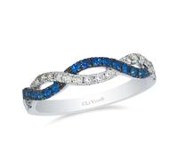 Le Vian 14ct White Gold Nude 0.20ct Diamond & Blueberry Sapphire Twisted Eternity Ring