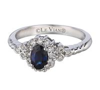 Le Vian 14ct White Gold Sapphire & 0.23ct Diamond Oval Halo Ring