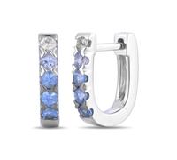 Le Vian 14ct White Gold Sapphire & 0.40ct Diamond Denim Ombré Hoop Earrings