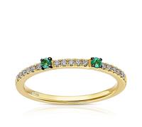 Le Vian 14ct Yellow Gold 0.10ct Diamond & Costa Smeralda Emerald Eternity Ring