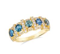 Le Vian 14ct Yellow Gold 0.40ct Diamond & Montana Sapphire Round Ombré Ring