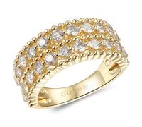 Le Vian 14ct Yellow Gold 1.37ct Diamond Dual Row Ring